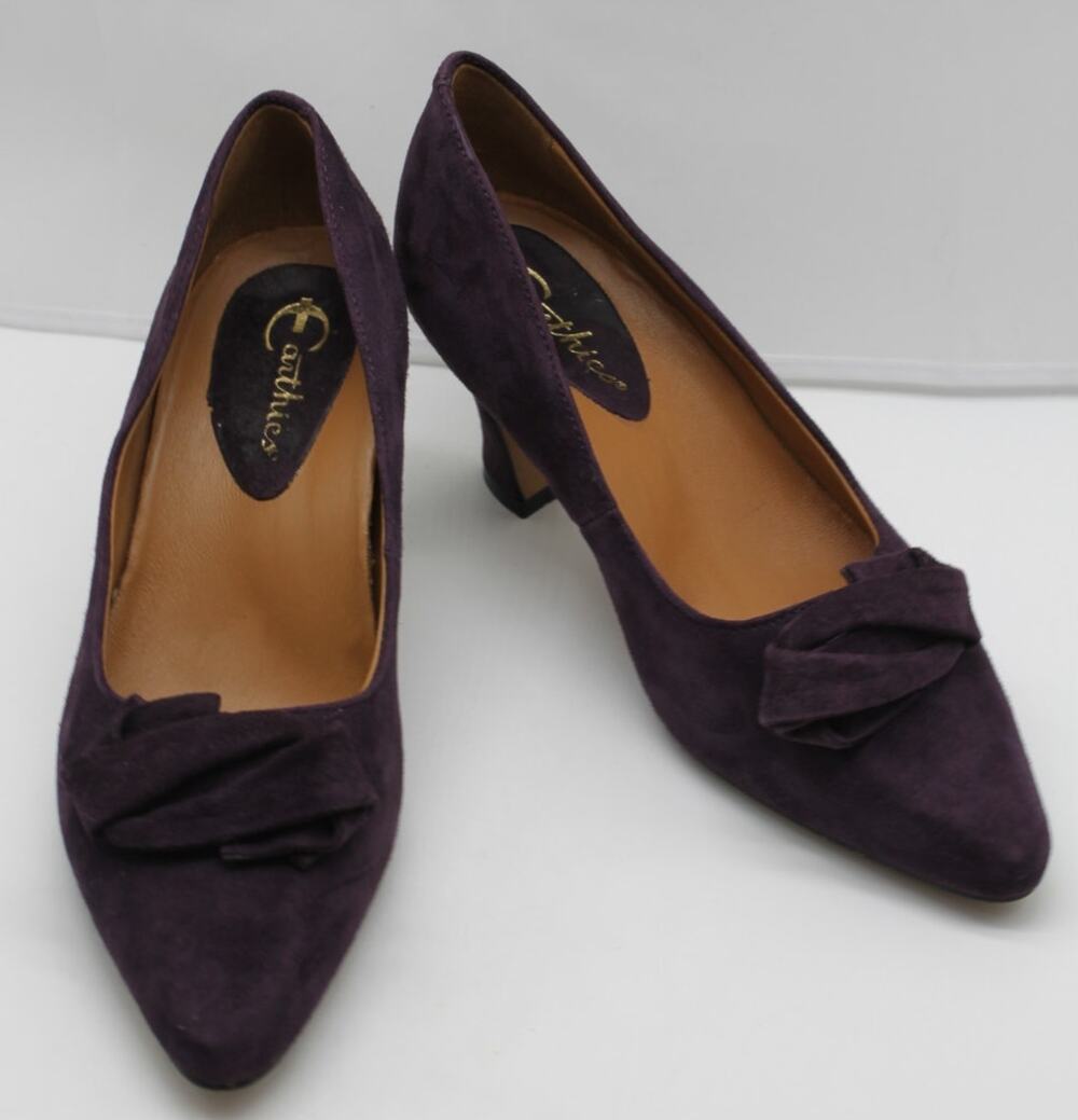 Earthies Prantini Purple Suede Fall Stylish Career Modern Dressy Pumps Size 7.5